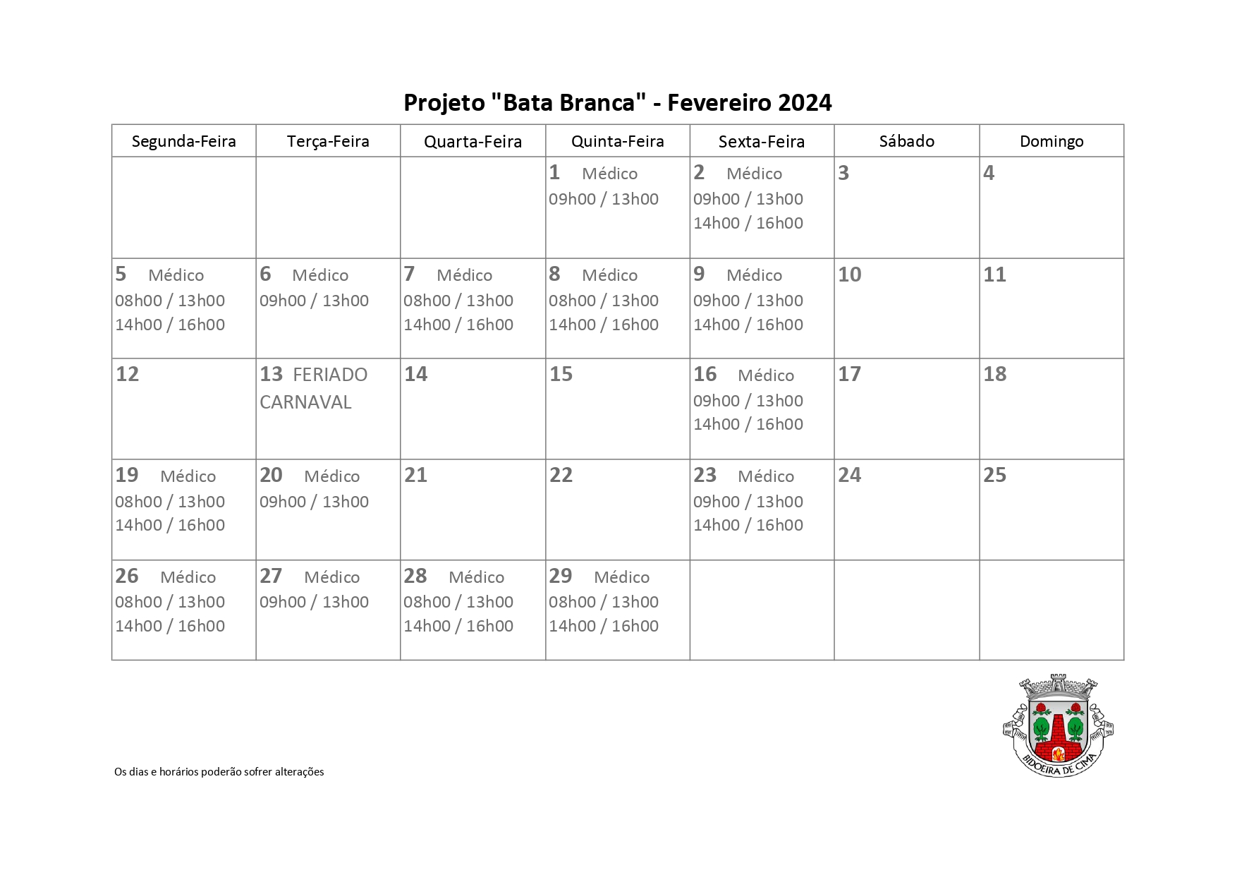 Imagem Projeto Bata Branca - Fevereiro
