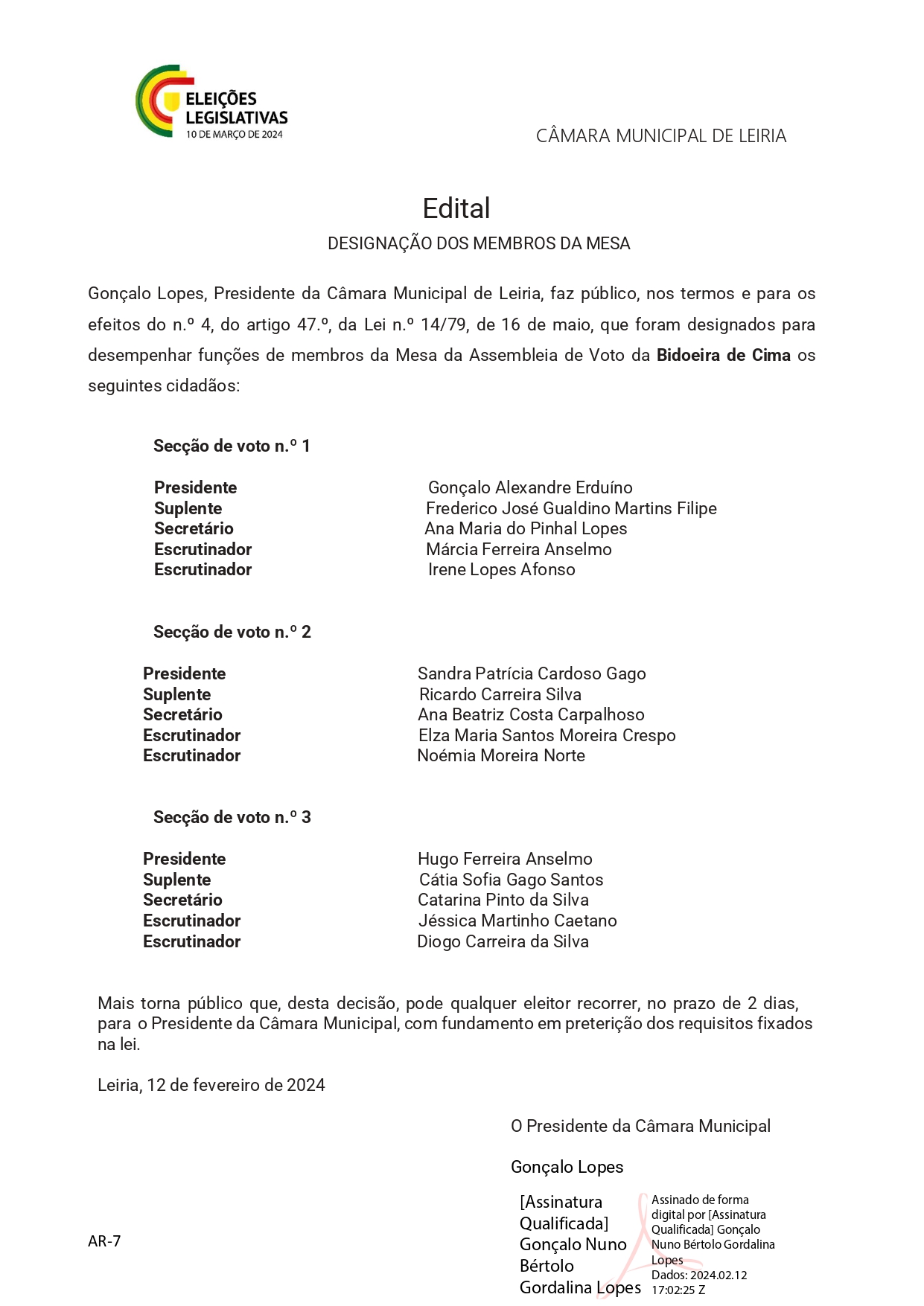 Imagem Eleições 10 de março - Designação dos membros das mesas