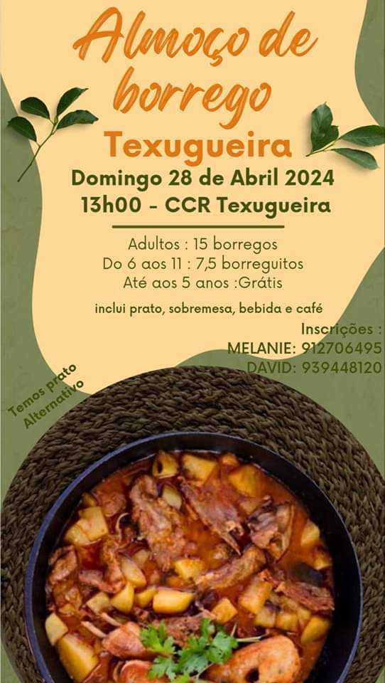 Imagem Texugueira - almoço de borrego  - 28 de abril 13h00