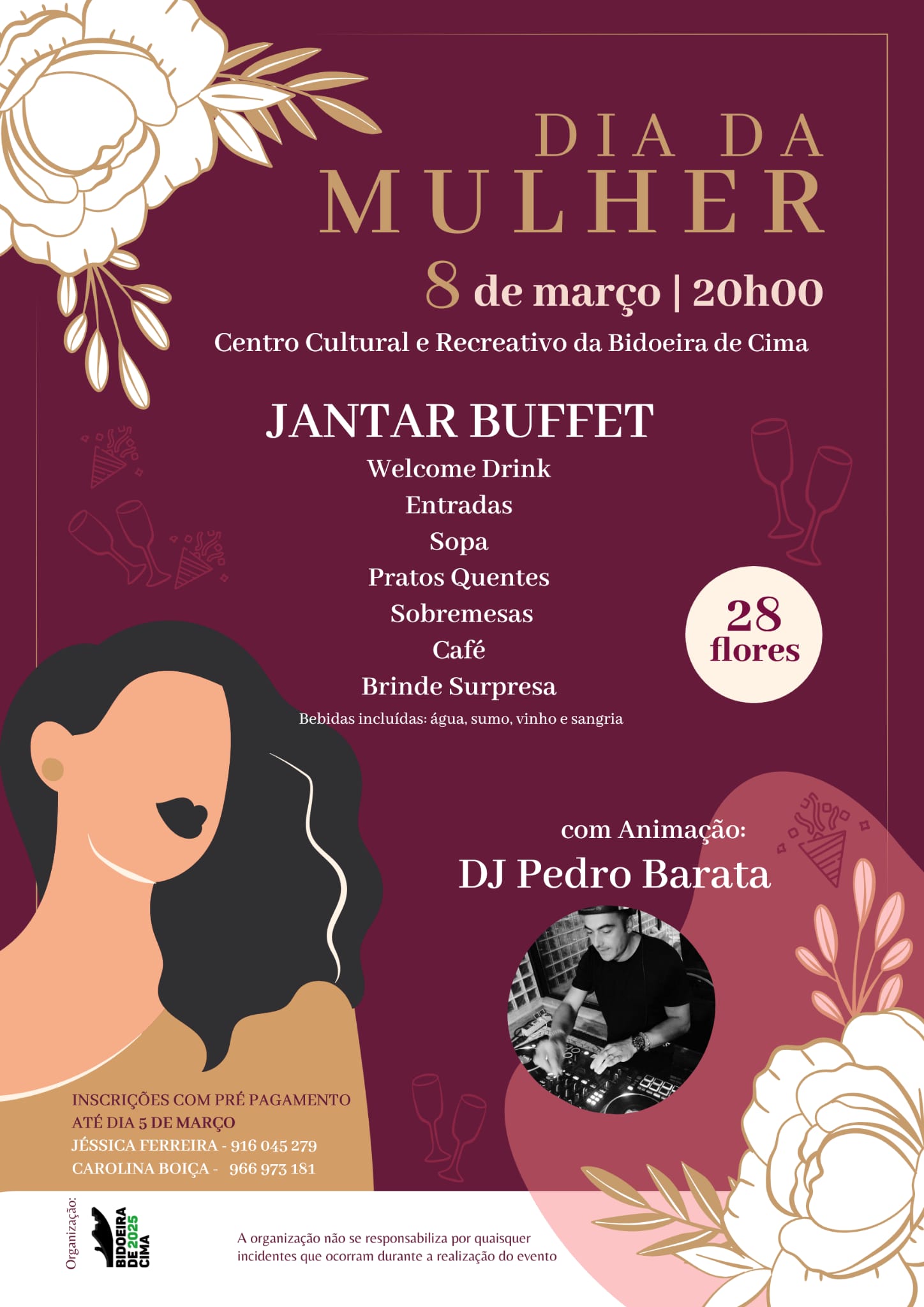 Imagem 8 de março - Dia da Mulher - Comissão de Festas de Bidoeira de Cima