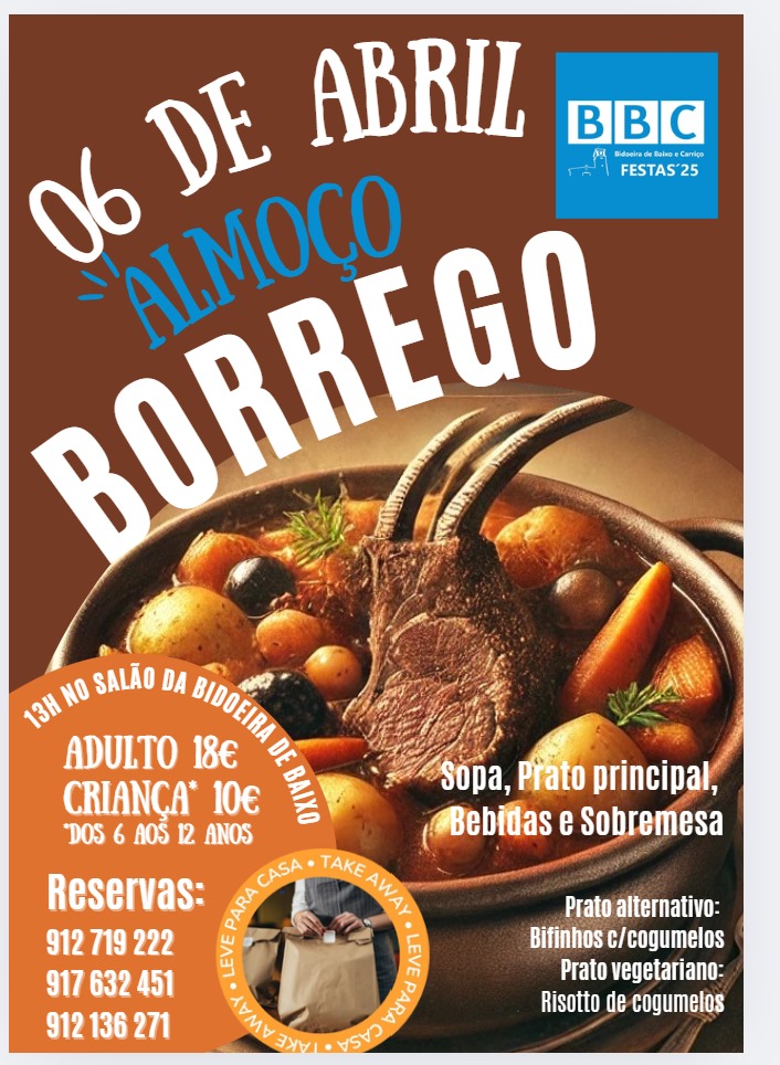 Imagem Almoço borrego - Comissão de Festas BBC - 6 abril