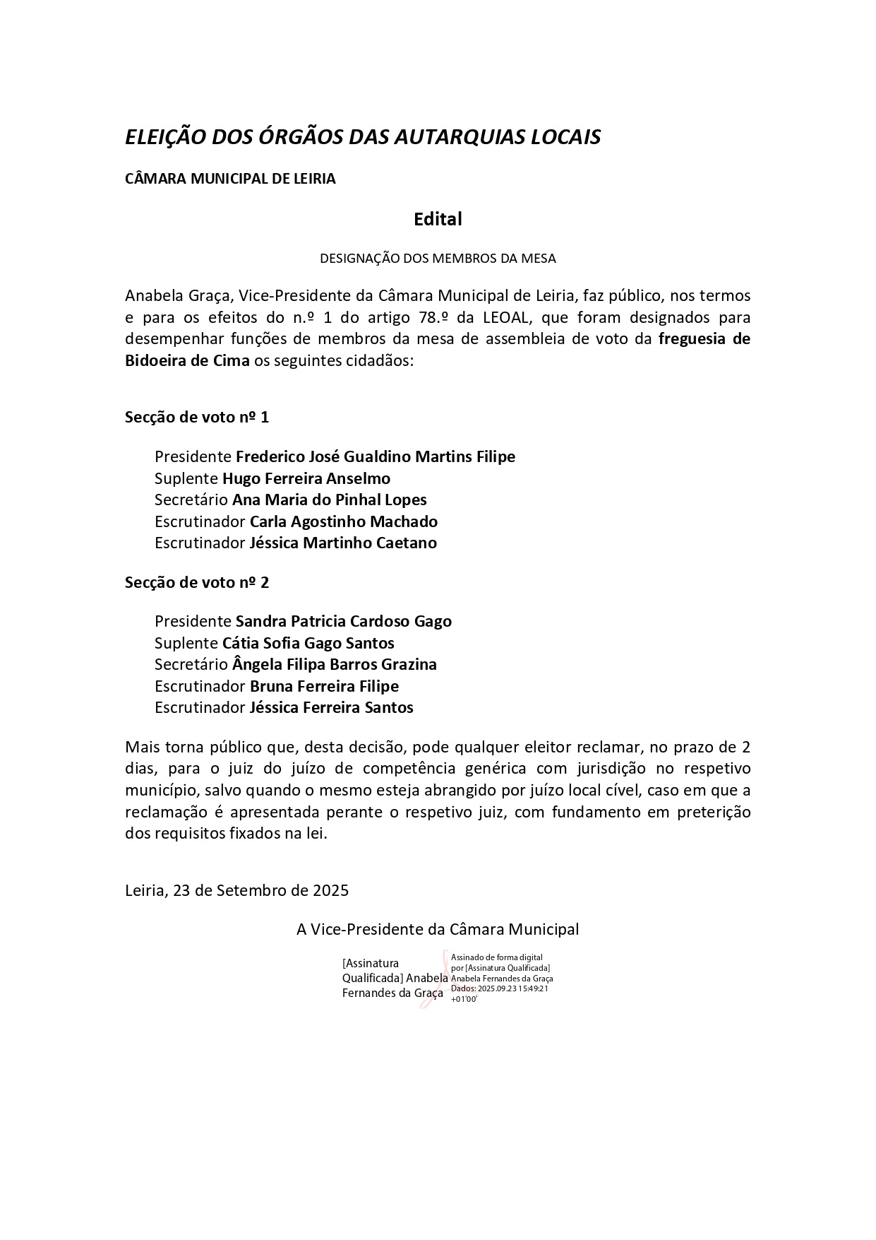 Imagem Composição das Mesas de Voto - Autárquicas 2025