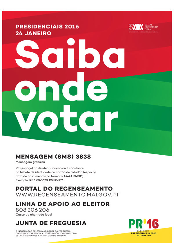 Imagem Eleições Presidenciais - 24 de janeiro 2016 - Onde se vota?